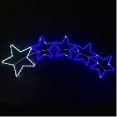 5 STARS 144 LED 6m ΛΕΥΚΟ ΚΑΙ ΜΠΛΕ FLASH IP65 150x50cm ΣΥΝ 1.5m  | Aca | X081441620